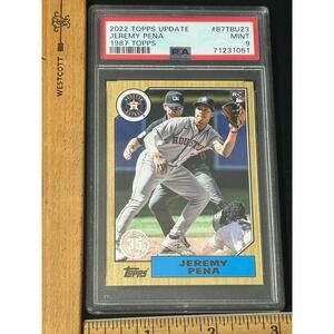 2022 Topps Update Jeremy Pena RC 1987‎ Topps Baseball Card PSA 9 Mint